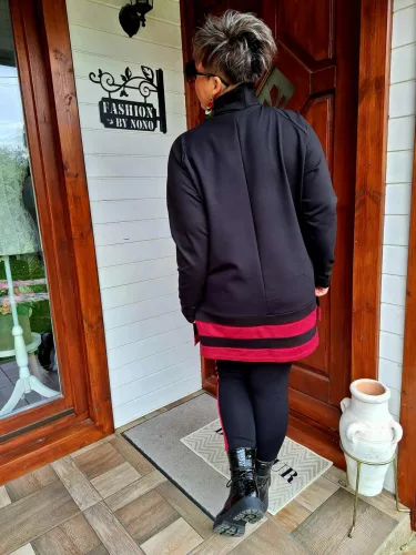 Fashion by Nono Nikita tunika, fekete-piros XL méretben