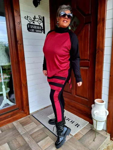 Fashion by Nono Nikita tunika, fekete-piros XL méretben