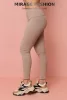 Mirage bordás elasztikus leggings, bézs