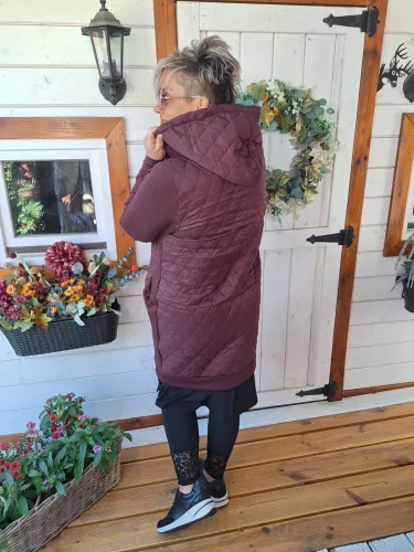 Fashion by Nono Casting átmeneti kabát, burgundi 3XL méretben