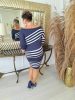 Fashion by Nono Lujza ruha, kék-fehér csíkos 4XL