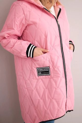 Sporty steppelt átmeneti kabát, pink