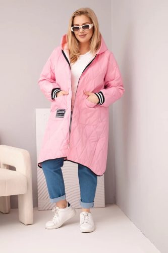 Sporty steppelt átmeneti kabát, pink
