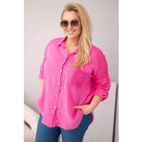 Romantic pamut ing csipkebetéttel, pink