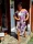 Fashion by Nono Amanda ruha, lila virágmintás-fehér szegéllyel 5XL méretben