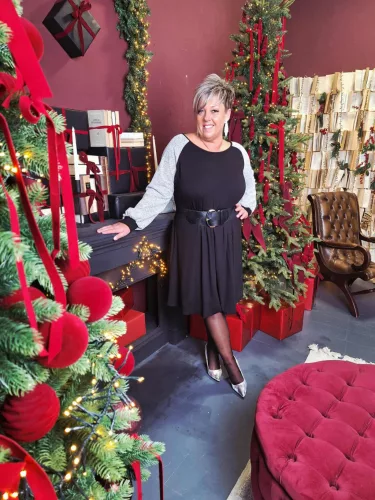 Fashion by Nono Tina ruha, fekete-ezüst 4XL méretben