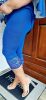 Fashion by Nono csipkés aljú 3/4-es leggings, királykék 4XL méretben