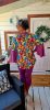 Fashion by Nono Gigi ing, virág mintás-lila szegéllyel és fodorral 3XL méretben 