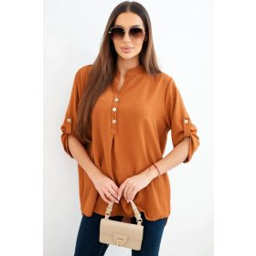 Fresh könnyed tavaszi blúz, sötét camel