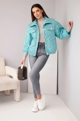 Aurora rövid steppelt tavaszi kabát, sötét menta