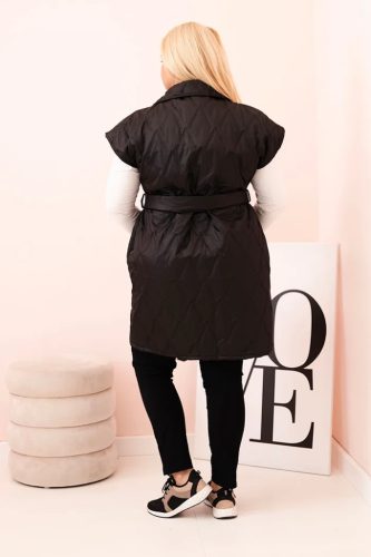 Spring steppelt mellény övvel, fekete