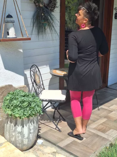 Fashion by Nono Elli felső, fekete-pink horgony mintás L méretben 