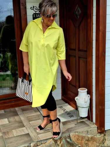 Fashion by Nono Track ingruha szteccs-vászon, sárga 4XL méretben