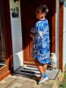 Fashion by Nono Gigi ruha, kék virágmintás XL méretben