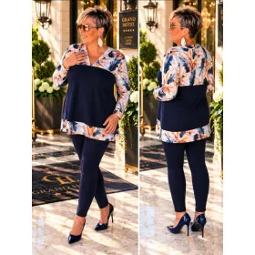 Fashion by Nono Lovere felső, kék-mintás 4XL méretben