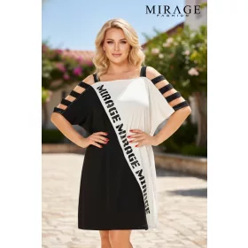 Mirage Eufrátesz pántos tunika, fekete-fehér