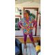 Fashion by Nono Gigi ing, virág mintás-lila szegéllyel és fodorral L méretben 