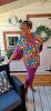Fashion by Nono Gigi ing, virág mintás-lila szegéllyel és fodorral L méretben 