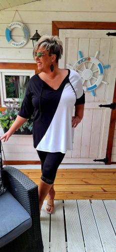 Fashion by Nono Zella tunika, fekete-fehér