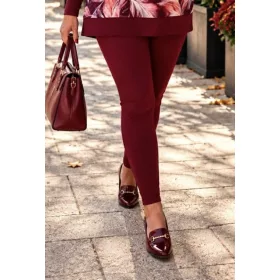 Fashion by Nono leggings hosszú, bordó 2XL méretben