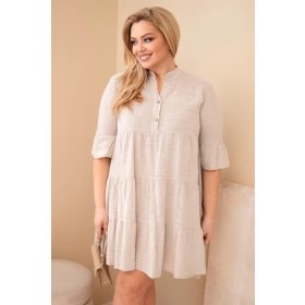 Sweet Summer fodros pamut ruha, bézs