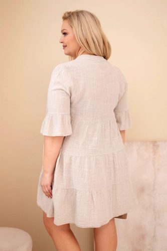 Sweet Summer fodros pamut ruha, bézs