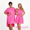 Mirage Jurassic vékony lenvászon bő ruha megkötővel, pink