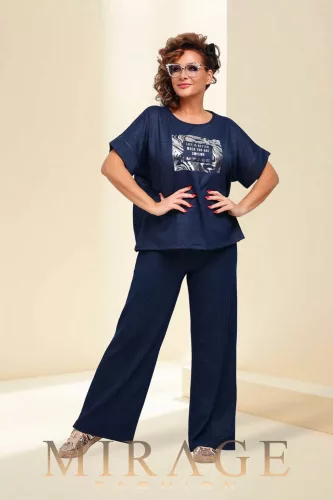 Mirage Polixénia szabadidő szett, élvarrott, sötétkék