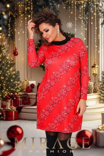 Mirage Dolly ruha, piros-mintás