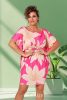 Mirage Sidney megkötős ruha, pink-virágmintás