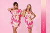 Mirage Sidney megkötős ruha, pink-virágmintás
