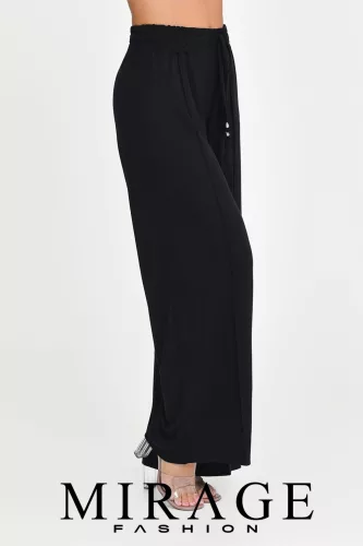 Mirage Fashion Brown élvarrott, bő nadrág, fekete