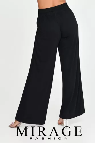 Mirage Fashion Brown élvarrott, bő nadrág, fekete