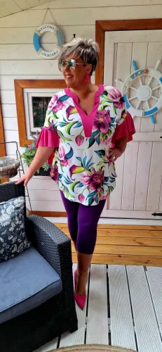 Fashion by Nono 3/4-es leggings, lila 3XL