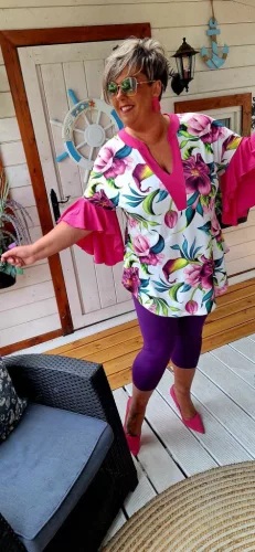 Fashion by Nono 3/4-es leggings, lila 3XL