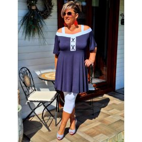   Fashion by Nono Karina tunika/ruha, sötétkék 2XL méretben