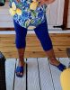 Fashion by Nono 3/4-es leggings, királykék 3XL