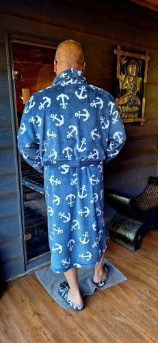 Fashion by Nono Marine unisex köntös, sötétkék horgony mintás 2XL méretben