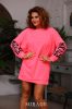 Mirage Georgina ujján nyomott UV pink futter, hosszított pulóver
