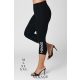 Mirage vastag pamut 3/4-es leggings, fekete oldalt feliratos M méretben
