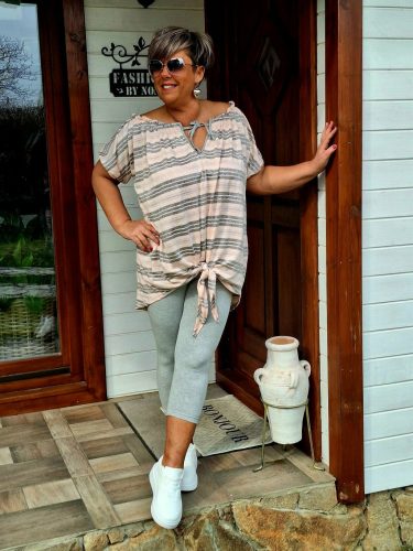 Fashion by Nono Tirol tunika/felső, púder-szürke 2XL méretben