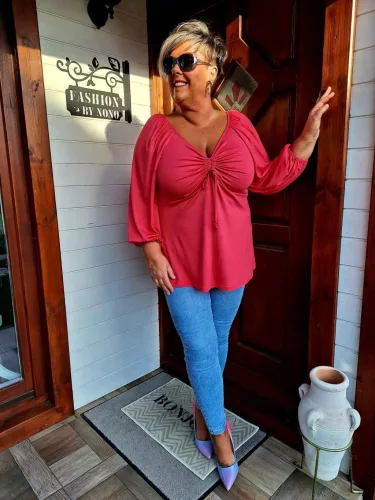 Fashion by Nono Tekla tunika/felső, piros 2XL méretben