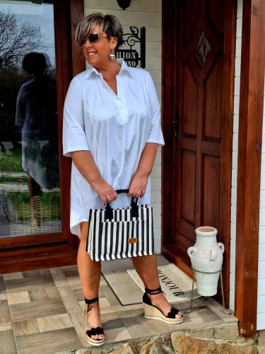 Fashion by Nono Track ingruha szteccs-vászon, fehér 4XL méretben