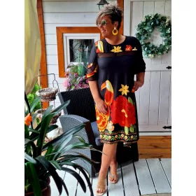 Fashion by Nono Ina ruha, fekete-mintás 4XL méretben