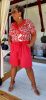 Fashion by Nono Shortos overál, piros-mintás 4XL méretben