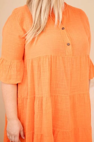 Sweet Summer fodros pamut ruha, narancs