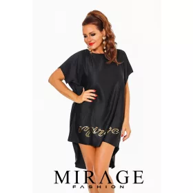 Mirage Izabelle szatén szilk tunika, fekete