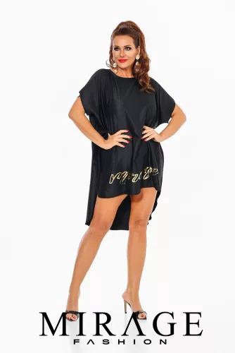 Mirage Izabelle szatén szilk tunika, fekete
