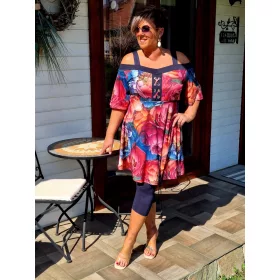   Fashion by Nono Karina tunika/ruha, sötétkék-mintás 3XL méretben