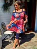 Fashion by Nono Karina tunika/ruha, sötétkék-mintás 3XL méretben
